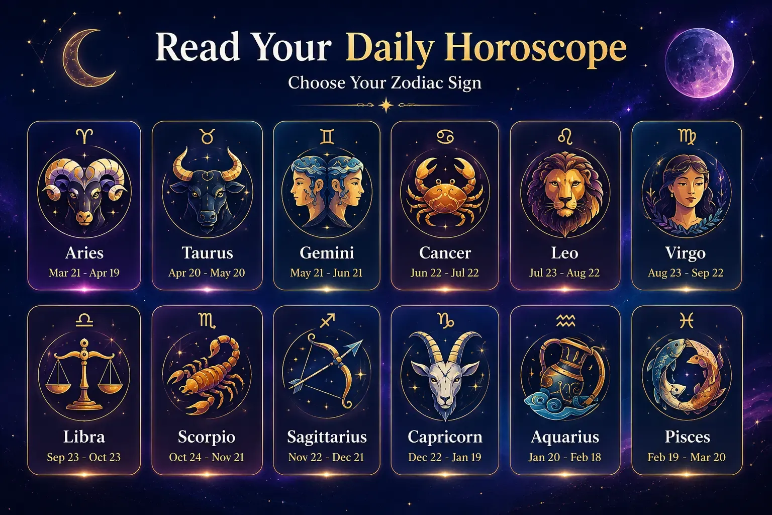 Moon Reading video reading interface showing zodiac wheel and personalized moon sign analysis